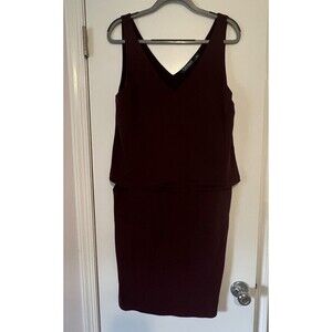 Dark purple LAUREN RALPH LAUREN stretch sleeveless sheath dress Large